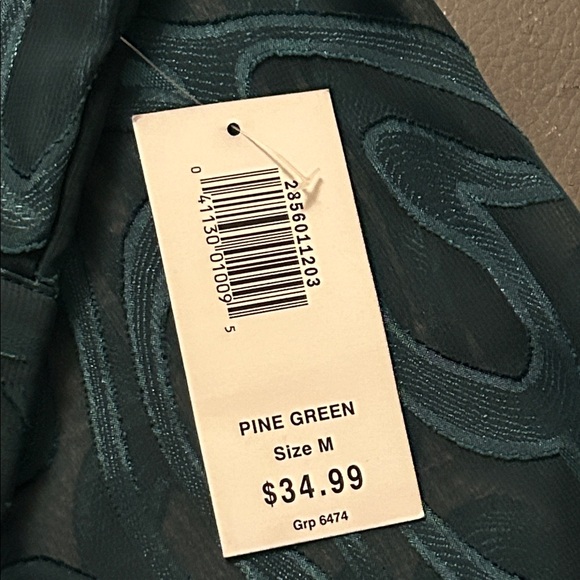 BonWorth Vintage Teal Swirl Pattern Button-Up Shirt NWT size M - Picture 4 of 8